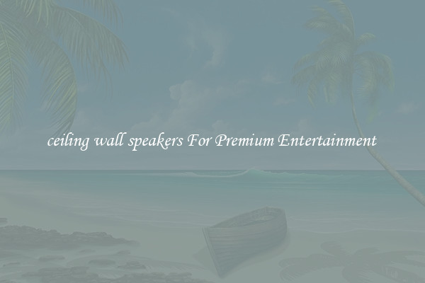 ceiling wall speakers For Premium Entertainment 