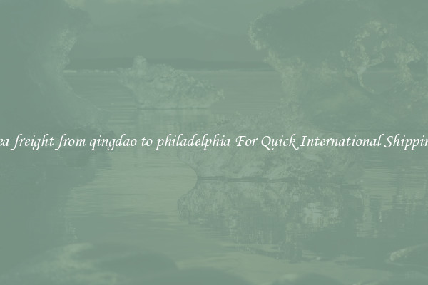 sea freight from qingdao to philadelphia For Quick International Shipping