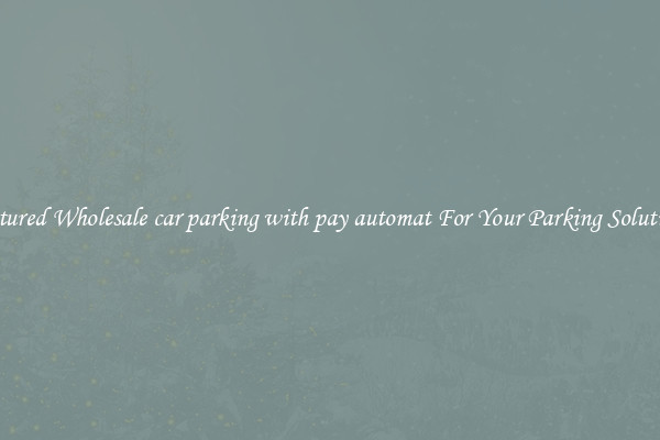 Featured Wholesale car parking with pay automat For Your Parking Solutions 