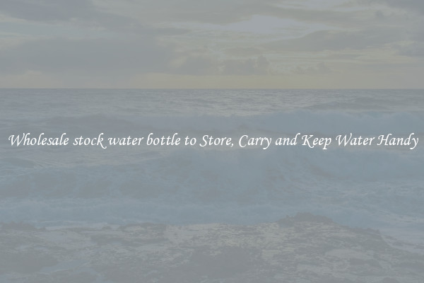 Wholesale stock water bottle to Store, Carry and Keep Water Handy