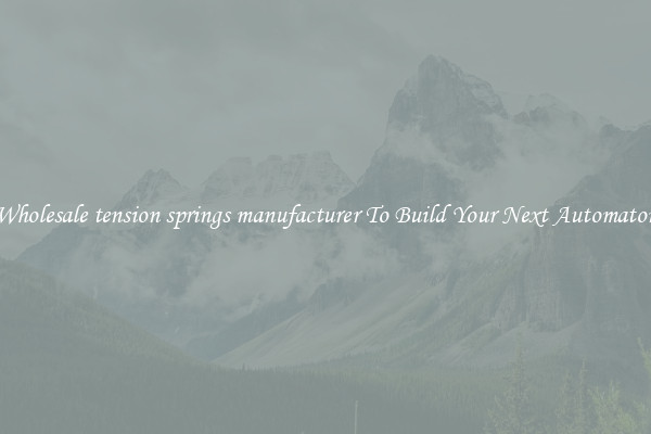 Wholesale tension springs manufacturer To Build Your Next Automaton