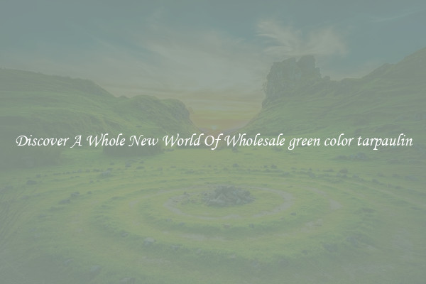 Discover A Whole New World Of Wholesale green color tarpaulin