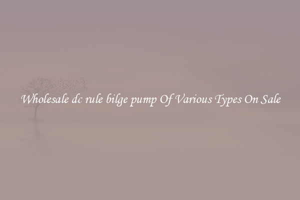 Wholesale dc rule bilge pump Of Various Types On Sale